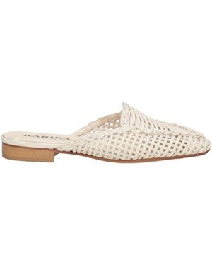 KARIDA Ivory Mules & Clogs Leather, Textile Fibres - White