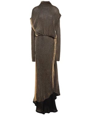 Rabanne Maxi Dress Viscose, Metallic Polyester, Polyamide - Black