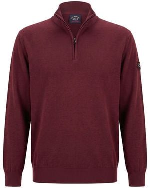 Paul & Shark Burgundy Turtleneck Virgin Wool - Red