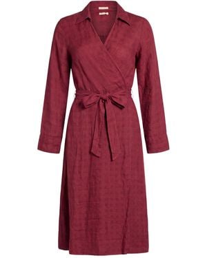 Massimo Alba Garnet Midi Dress Linen - Red