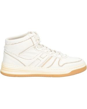 Hogan Ivory Trainers Textile Fibres - White