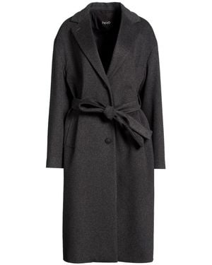 Hevò Charcoal Coat Virgin Wool - Black