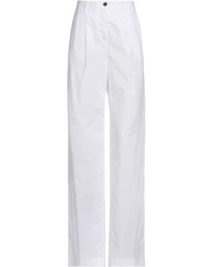 N°21 Women Straight Pants B0713617 1101 White Marilyn Straight Pants in Stretch Linen - Bestselling High