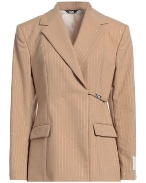 Gcds Camel Blazer Polyester, Virgin Wool, Elastane - Natural