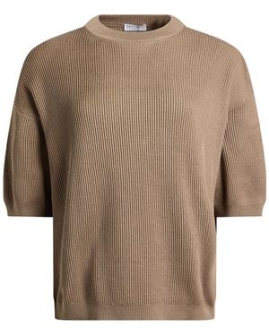 Brunello Cucinelli Khaki Jumper Cotton, Brass - Brown