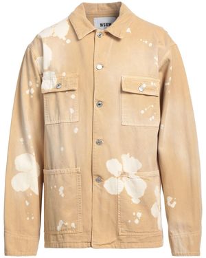 MSGM Camel Denim Outerwear Cotton - Natural