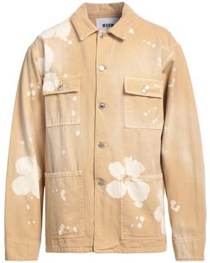 MSGM Camel Denim Outerwear Cotton - Natural