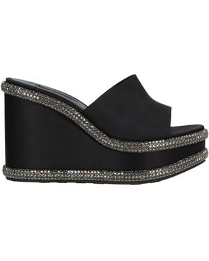 Casadei Sandals Textile Fibers - Black
