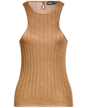 Tom Ford Top Polyester, Metallic Polyester - Brown