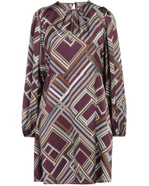 Replay Plum Mini Dress Polyester - Purple