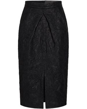 Munthe Midi Skirt Lambskin - Black