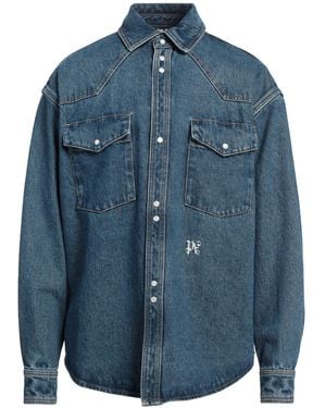 Palm Angels Denim Shirt Cotton, Polyester - Blue