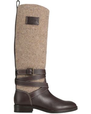 See By Chloé Dark Boot Leather, Textile Fibres - Brown
