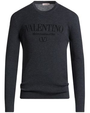 Valentino Garavani Charcoal Sweater Virgin Wool - Blue