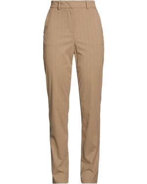 Manila Grace Khaki Pants Polyester, Viscose, Elastane - Natural