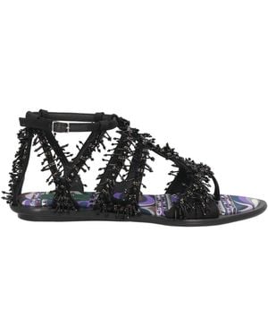 PUCCI Thong Sandal Textile Fibers - Black