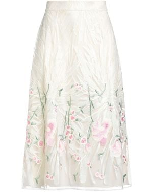 Elie Saab Cream Midi Skirt Silk, Polyester, Polyamide - White