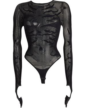Gcds Bodysuit Polyamide, Elastane - Black