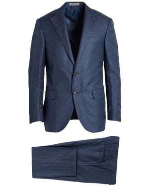 Corneliani Suit Virgin Wool, Linen, Silk - Blue