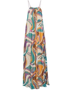 Nenette Deep Maxi Dress Viscose - White