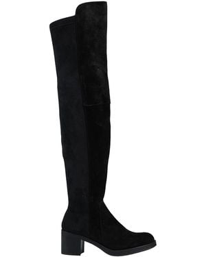 Frau Boot Leather, Textile Fibers - Black