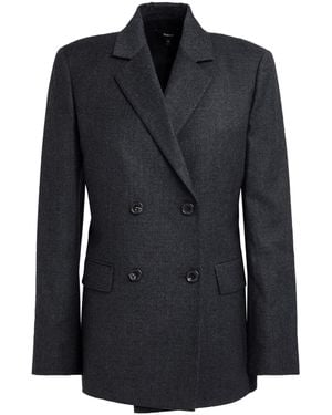 Theory Charcoal Blazer Wool - Black