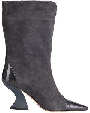 Tiffi Lead Ankle Boots Leather - Gray