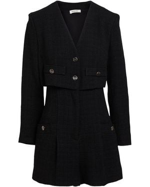 Sandro Playsuit Cotton, Viscose, Acrylic, Polyamide - Black