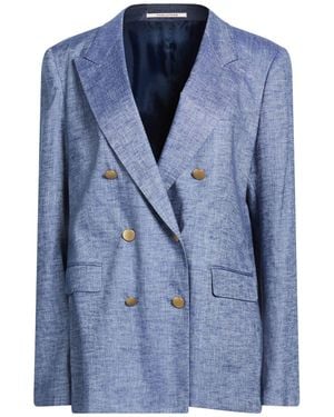 Tagliatore 0205 Blazer Linen, Viscose, Elastane - Blue