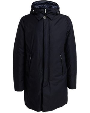 Woolrich Midnight Coat Virgin Wool, Silk - Blue