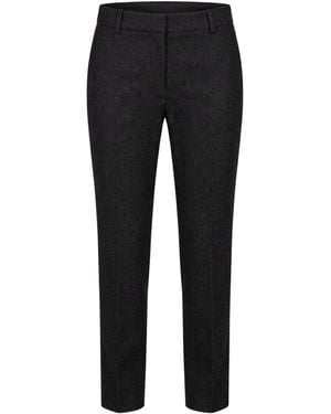 Eleventy Charcoal Pants Wool, Cotton, Metallic Fiber, Polyamide - Black