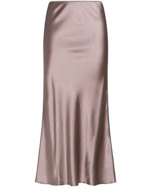 Roberto Collina Midi Skirt Silk, Elastane - Brown