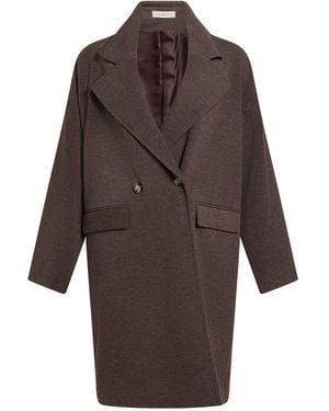 ViCOLO Taupe Coat Polyester, Acrylic, Viscose, Wool - Brown