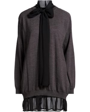 Semicouture Mini Dress Virgin Wool - Black