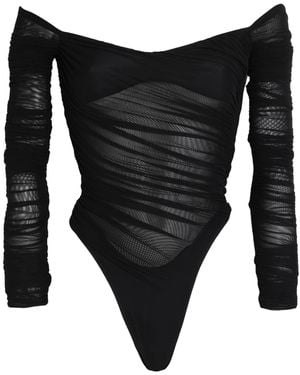 Mugler Bodysuit Polyamide, Elastane, Cotton - Black
