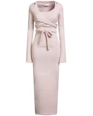 LES FILLES D'EVA Maxi Dress Viscose, Polyester, Polyamide, Metal - Pink