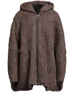 Rick Owens Khaki Coat Alpaca Wool, Silk - Brown