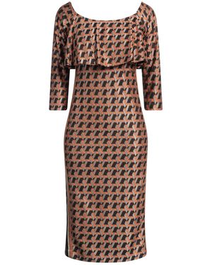 Hanita Midi Dress Viscose, Polyester, Nylon - Brown