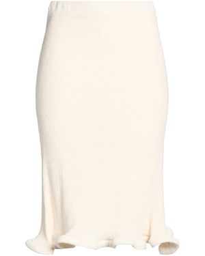 Jil Sander Cream Midi Skirt Polyester, Cotton, Elastane - White