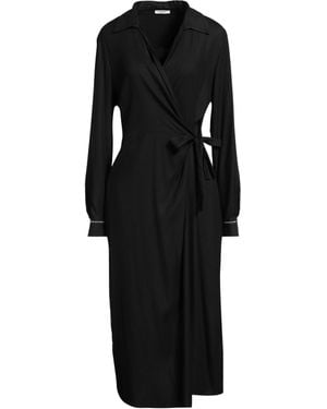 Peserico Midi Dress Viscose, Wool, Elastane - Black