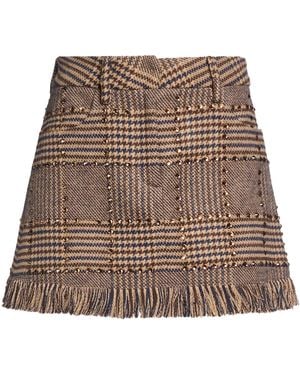 GIUSEPPE DI MORABITO Khaki Mini Skirt Polyester, Acrylic, Polyamide, Wool, Viscose - Brown