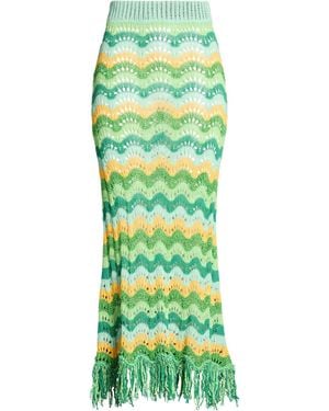 COLOUR MARKET® Maxi Skirt Cotton, Polyester, Viscose, Metallic Fiber - Green