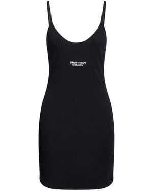 Pharmacy Industry Mini Dress Cotton, Elastane - Black