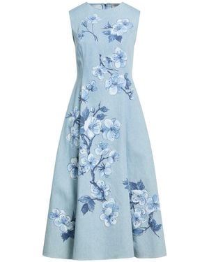 Oscar de la Renta Midi Dress Cotton, Elastane - Blue