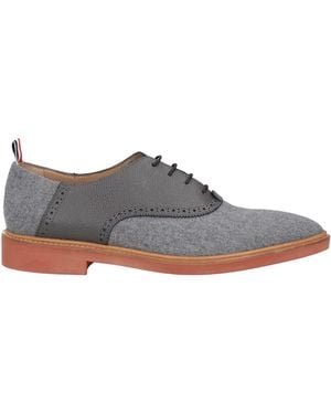 Thom Browne Lace-Up Shoes Leather, Textile Fibres - Grey