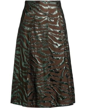 ODEEH Dark Midi Skirt Polyester, Polyamide, Metallic Polyester - Black
