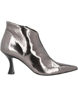 Zinda Charcoal Ankle Boots Leather - White