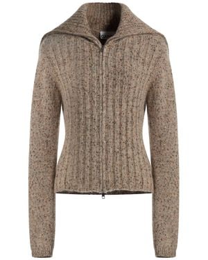 Ganni Light Cardigan Alpaca Wool, Organic Cotton, Recycled Polyamide, Polyamide, Elastane - Brown