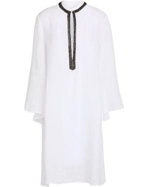 120% Lino Minivestido - Blanco