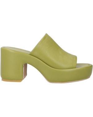 Robert Clergerie Military Sandals Lambskin - Green